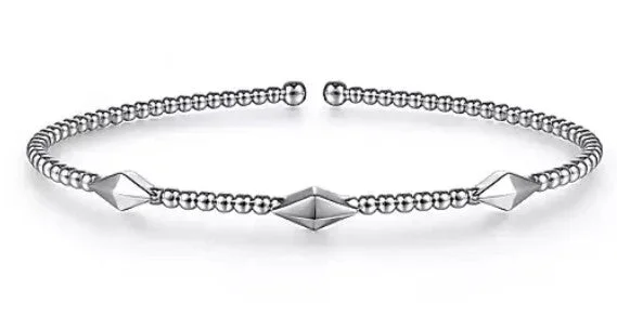 Astrology theme bracelets-14K White Gold Bujukan Pyramid Stations Bangle