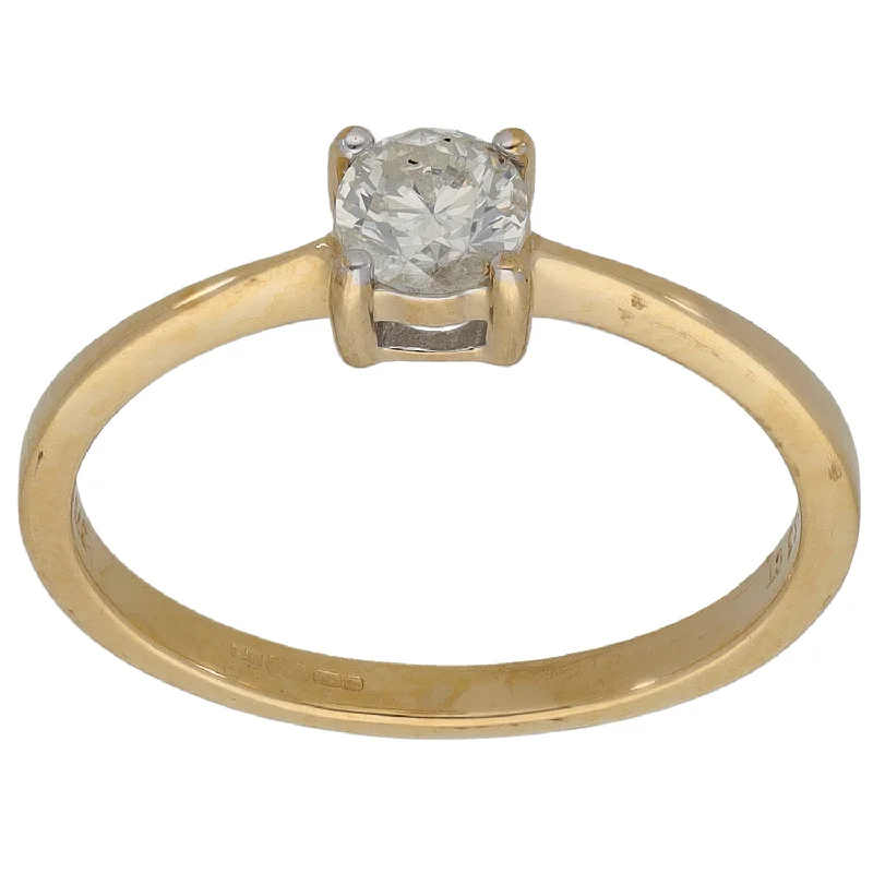 Clear quartz rings-9ct Gold 0.30ct Diamond Solitaire Ring Size M