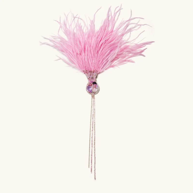 Waxing moon brooches-Thistle Brooch Pink