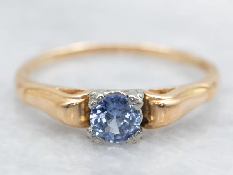 Ornate filigree rings-1940s Sapphire Solitaire Engagement Ring