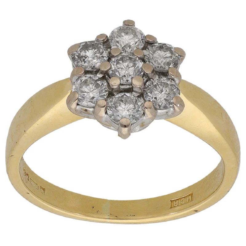 Artistic shape rings-18ct Gold 0.49ct Diamond Cluster Ring Size K