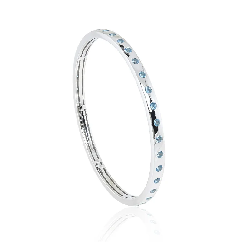 Persian tile bracelets-Bella Bangle in Swiss Blue Topaz