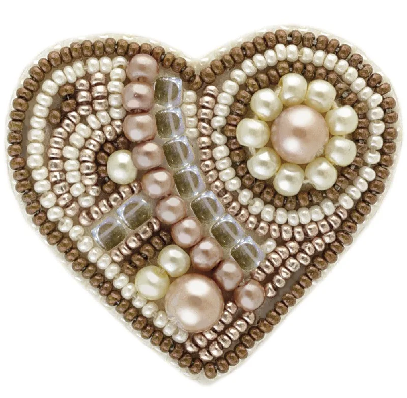 Mixed bead brooches-BP-185C Beadwork kit for creating brooch Crystal Art Set of pictures "Gingerbread"