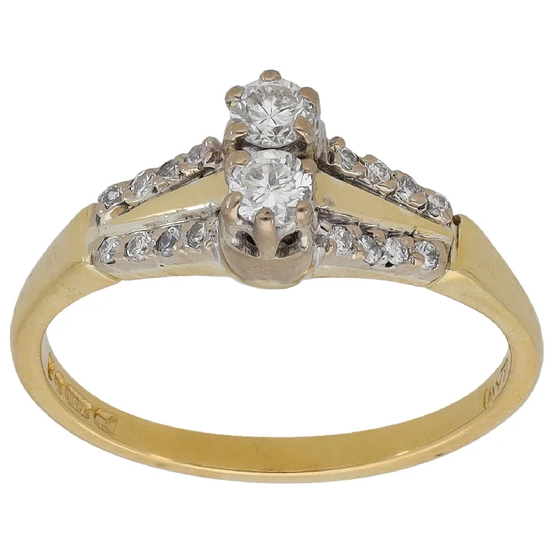 Dual-metal rings-18ct Gold 0.36ct Diamond Dress/Cocktail Ring Size N