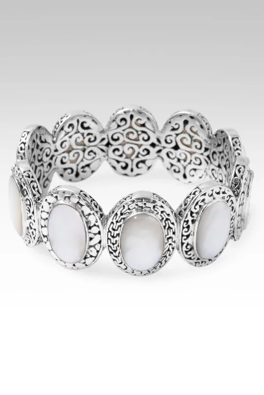 Large geometric bangles-Kind Heart Bangle™ in White Mother of Pearl