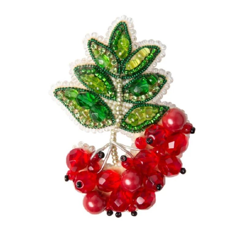 Ethnic bead brooches-BP-332C Beadwork kit for creating brooch Crystal Art "Rowan"