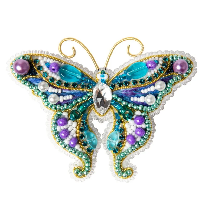 Wave pattern brooches-Beadwork kit for creating brooch Crystal Art Butterfly BP-344C