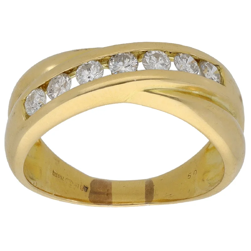 Daisy rings-18ct Gold 0.50ct Diamond Half Eternity Ring Size N