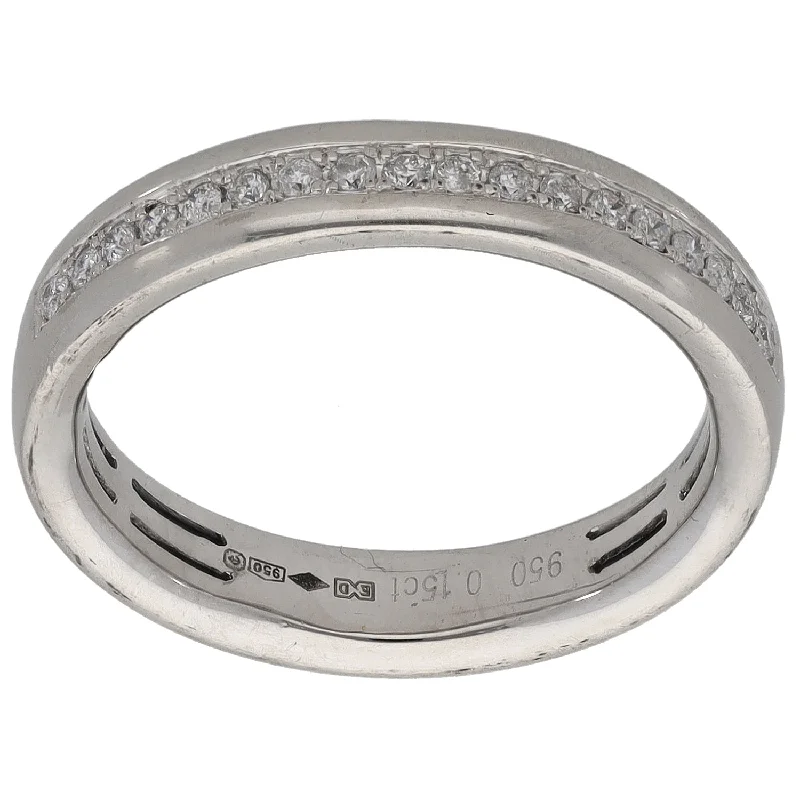 Natural form rings-Platinum 0.15ct Diamond Half Eternity Ring Size L