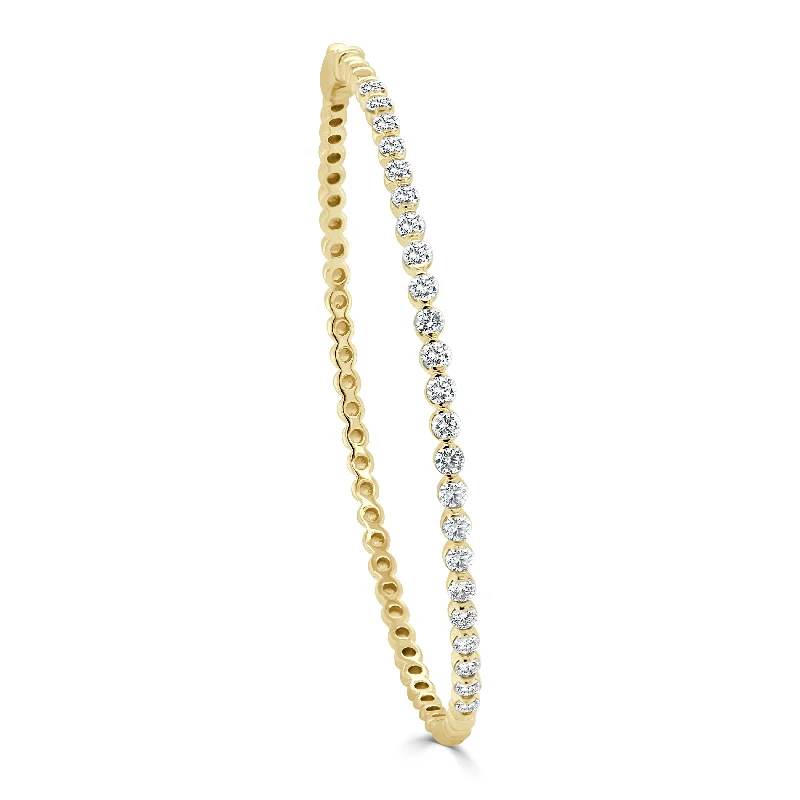 Peridot bead bracelets-Joelle Collection Diamond Bangle 1.50ct 14K Gold - White