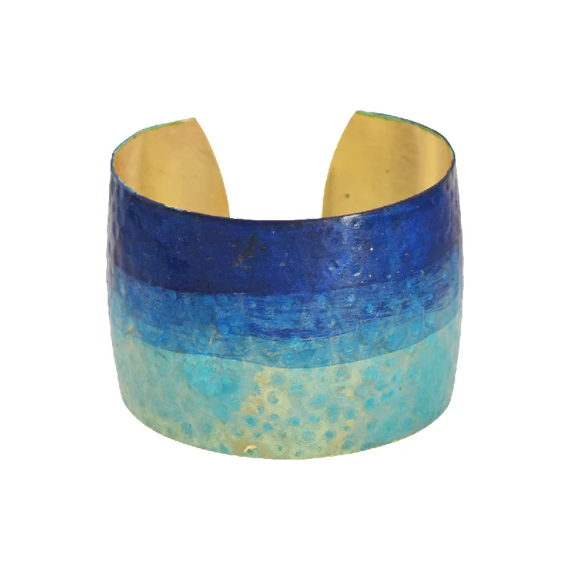 Dark gothic bracelets-Ocean Ombre Watercolour Cuff