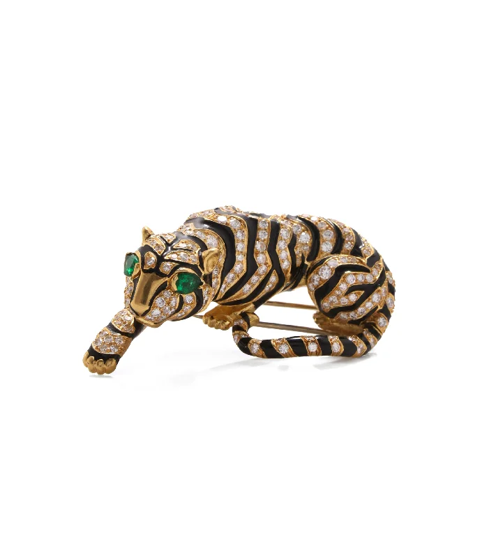 Pentagon shape brooches-Tiger Brooch