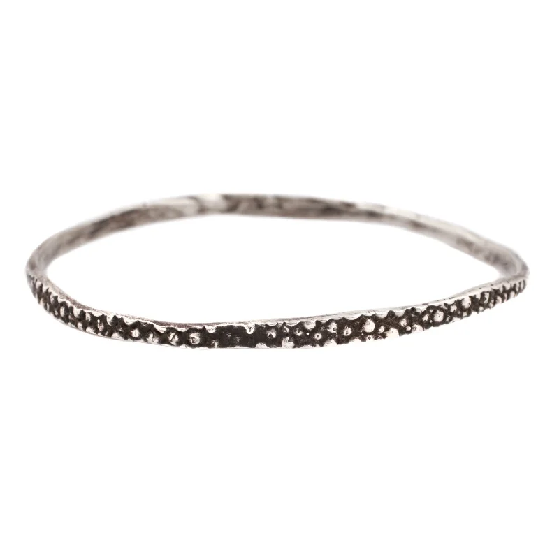 Hexagonal gem bangles-Silver Stingray Bangle