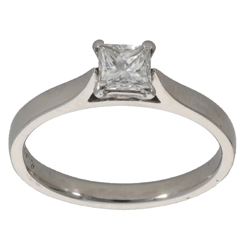 Uneven rings-Platinum 0.51ct Diamond Solitaire Ring Size M