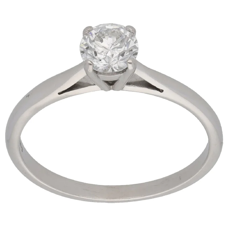 Dual-metal rings-18ct White Gold 0.60ct Diamond Solitaire Ring Size O