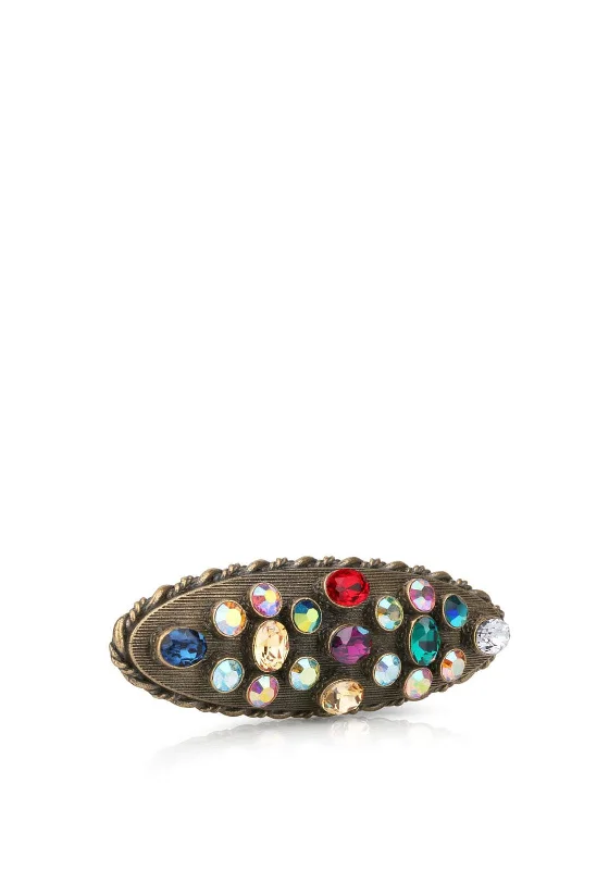 Retro pearl brooches-Newbridge Silverware Oval Stone Brooch, Multicoloured