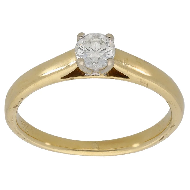 Waxing moon rings-18ct Gold 0.33ct Diamond Solitaire Ring Size L