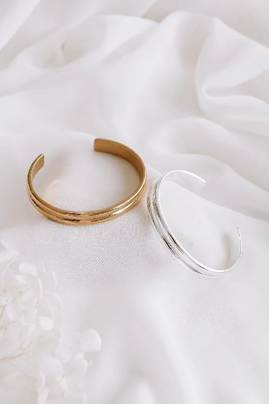 Polished metal bangles-Rhianna - Stainless Steel Bangle