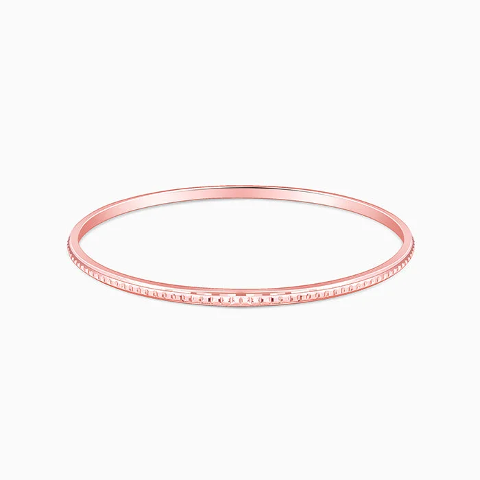 Fluid shape bracelets-Rose Gold Circle Patterned Bangle