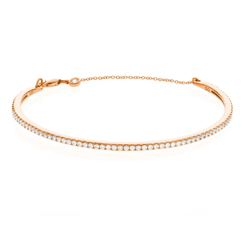 Ethnic weave bangles-PaveChain Bangle Finished in 18kt Rose Gold Sale