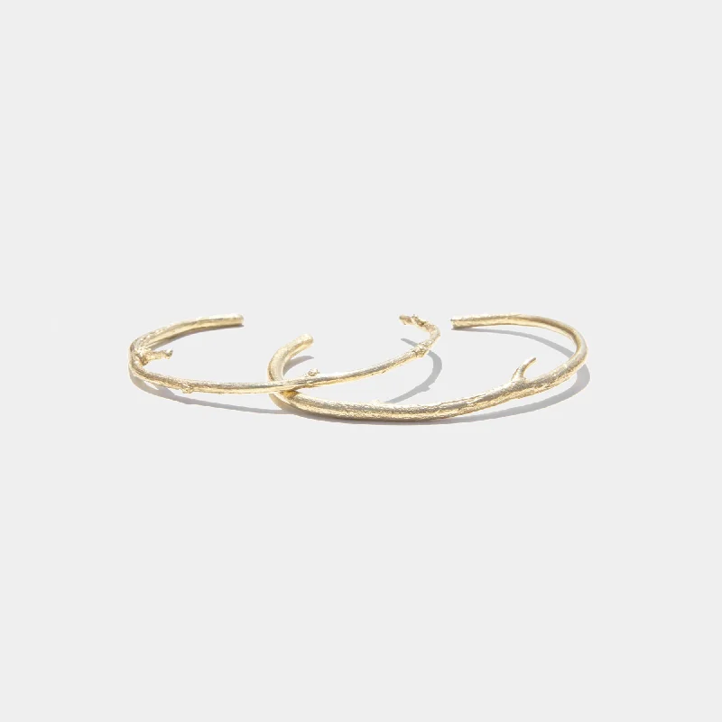 Polished metal bangles-Branch Cuffs in Gold