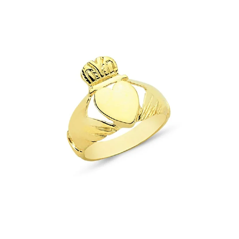 Sleek band rings-New 9ct Gold Plain Claddagh Ring Sizes K-T