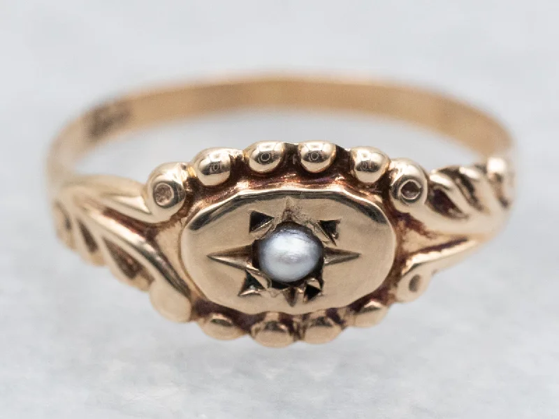 Artistic shape rings-Victorian Seed Pearl Baby Ring