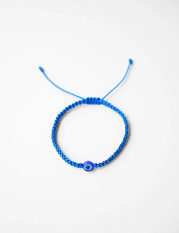 Gem link bracelets-Kids Threaded Evil Eye in Blue