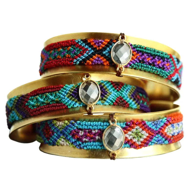 Hidden clasp bangles-Friendship Cuff in Pyrite Silk Multi