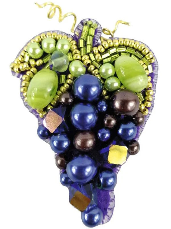 Bead cluster brooches-BP-255C Beadwork kit for creating brooch Crystal Art "Grape"