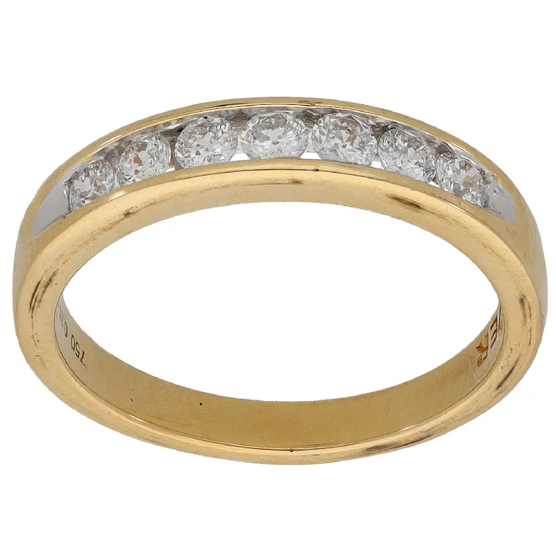 Rough texture rings-18ct Gold 0.35ct Diamond Half Eternity Ring Size L