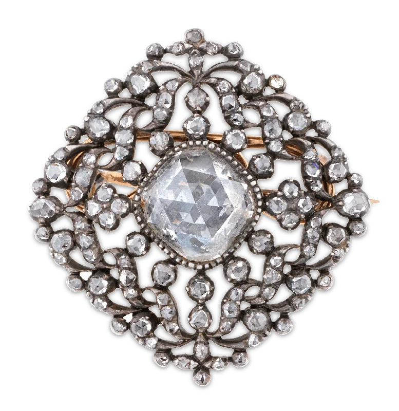 Thick enamel brooches-Fabergé Diamond Brooch, 5.35 carats