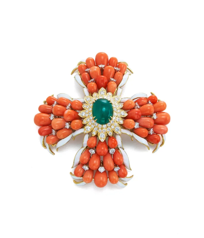 Daisy motif brooches-The Elizabeth Taylor Maltese Cross Brooch