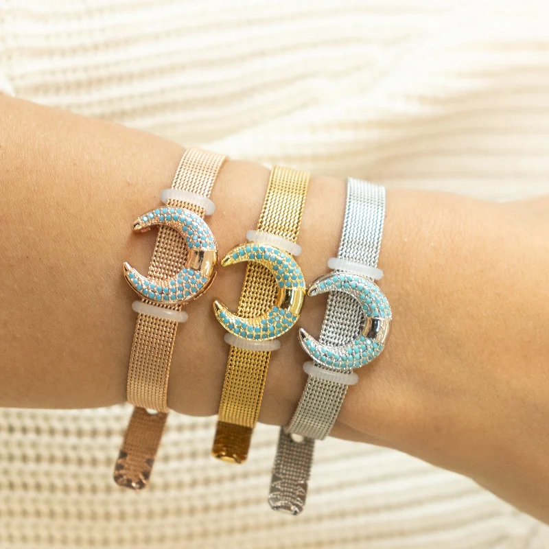 Coiled wire bangles-Blue Horseshoe Watch belt