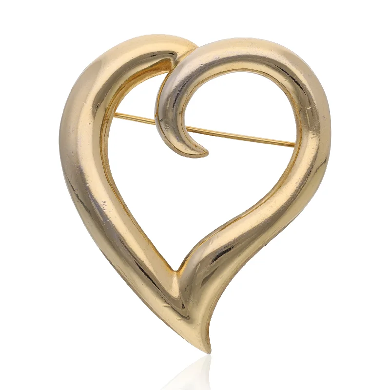 Aged silver brooches-Vintage Stylised Heart Brooch