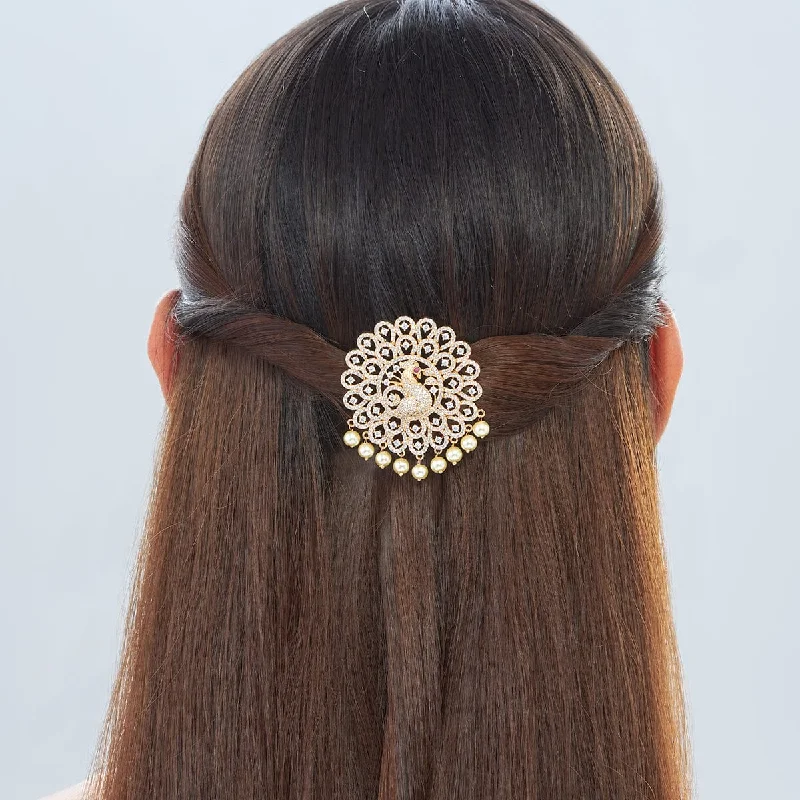 Smoky quartz brooches-Zircon Hair Brooch 145206