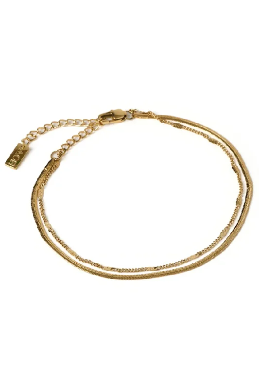 Bird motif bangles-Millie Gold Anklet