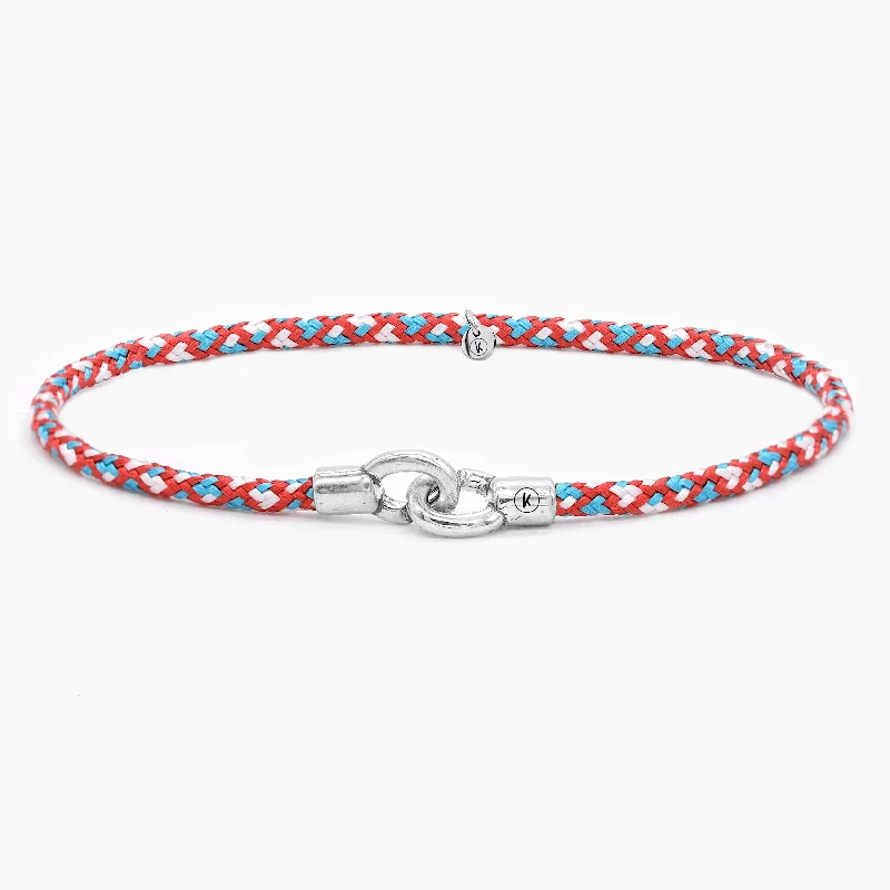 Plush satin bracelets-3m Sailing Cord With Sterling Silver Lock (Multicolors)