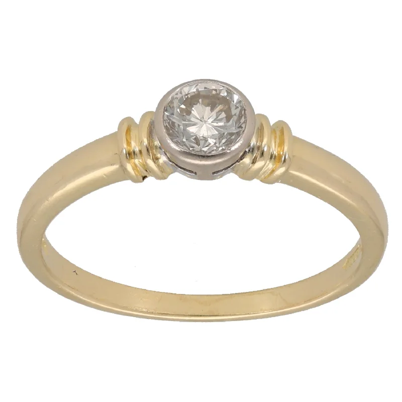 Peace charm rings-18ct Gold 0.50ct Diamond Solitaire Ring Size S