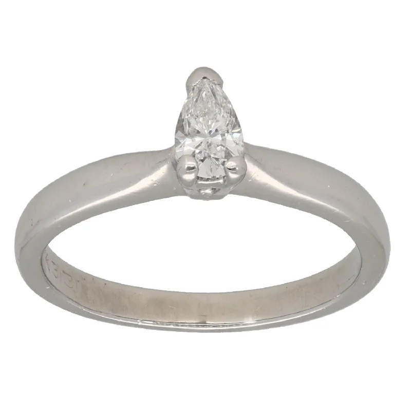 Natural form rings-Platinum 0.33ct Diamond Solitaire Ring Size M