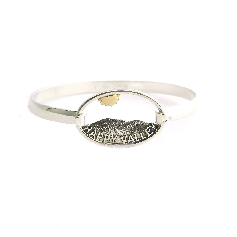 Stamped word bracelets-Happy Valley 2Tone Swap Top on S/S Bangle Complete