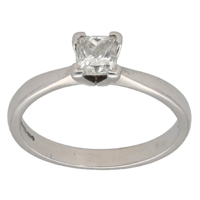 Stone-wrapped rings-18ct White Gold 0.50ct Diamond Solitaire Ring Size K