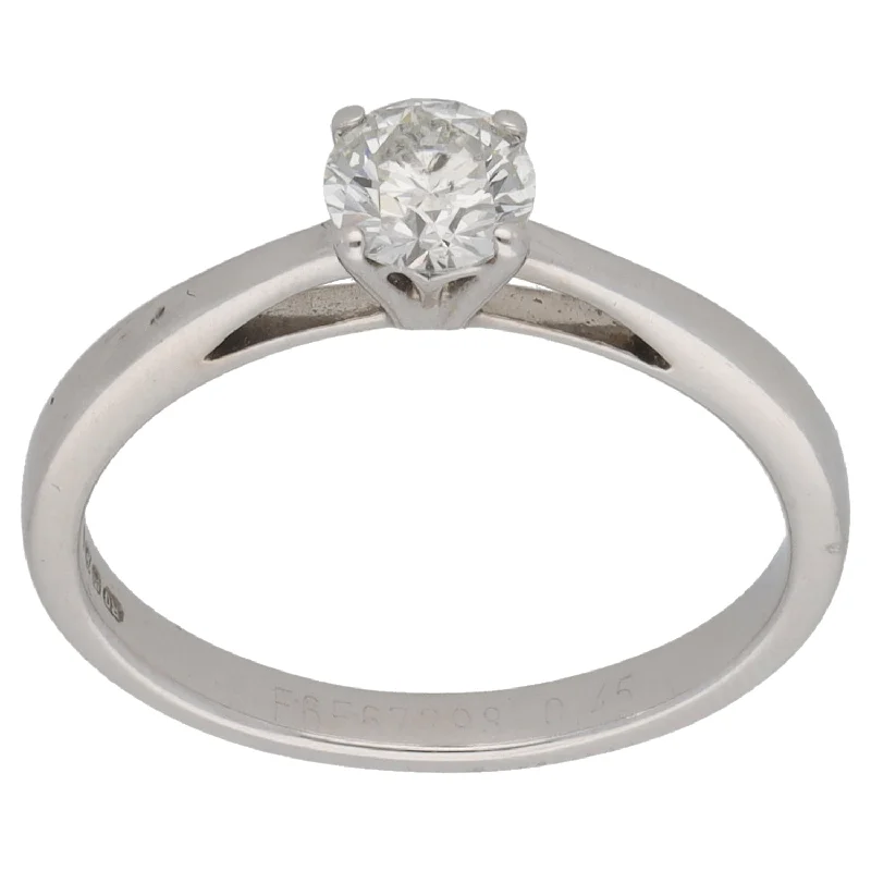 Natural form rings-18ct White Gold 0.45ct Diamond Solitaire Ring Size M