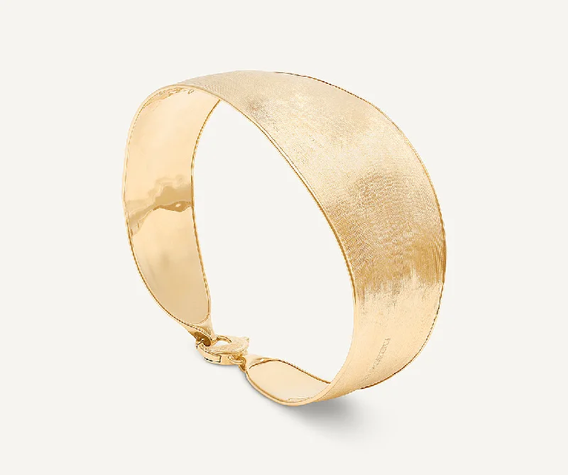 Ethnic bead bangles-18K Yellow Gold Bangle, Large Width