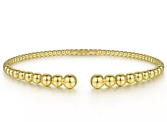 Woven cord bracelets-14K Yellow Gold Bujukan Open Bangle