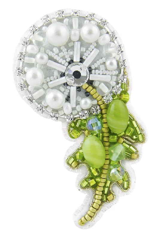 Leaf design brooches-BP-258C Beadwork kit for creating brooch Crystal Art "Dandelion"