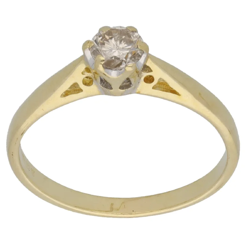 Waxing moon rings-9ct Gold 0.25ct Diamond Solitaire Ring Size K