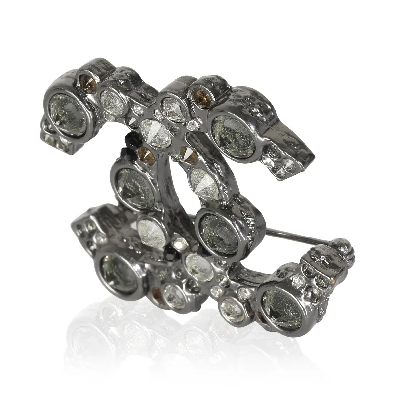 Peridot stone brooches-2012 Silver Tone Strass CC Brooch