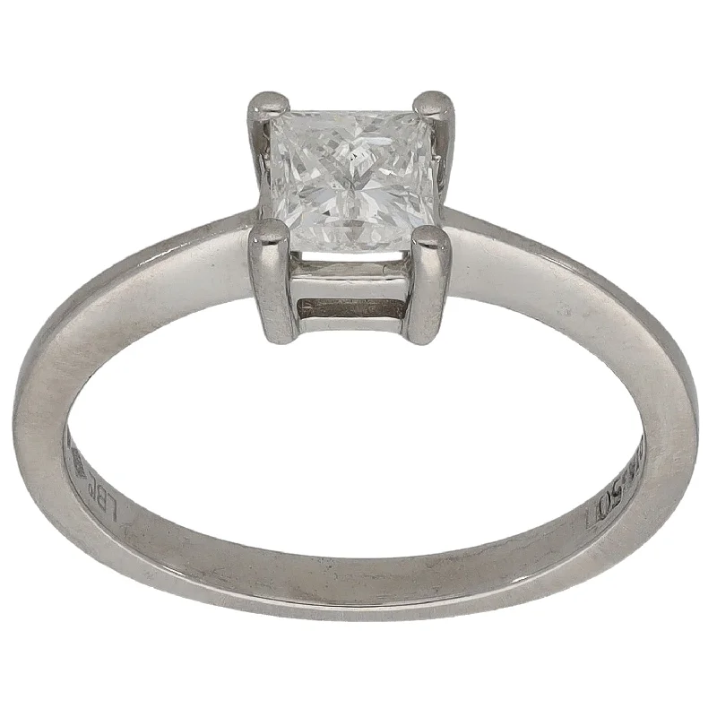 Leaf carved rings-Platinum 0.50ct Diamond Solitaire Ring Size K