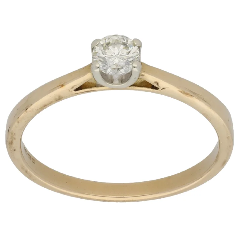 Vintage flair rings-9ct Gold 0.25ct Diamond Solitaire Ring Size N